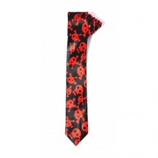 Red + Black Skull Tie